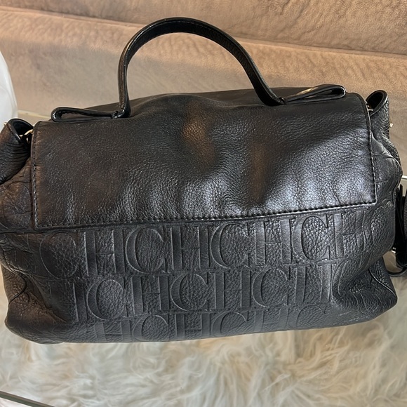 Carolina Herrera authentic black leather CH bag - Picture 3 of 9